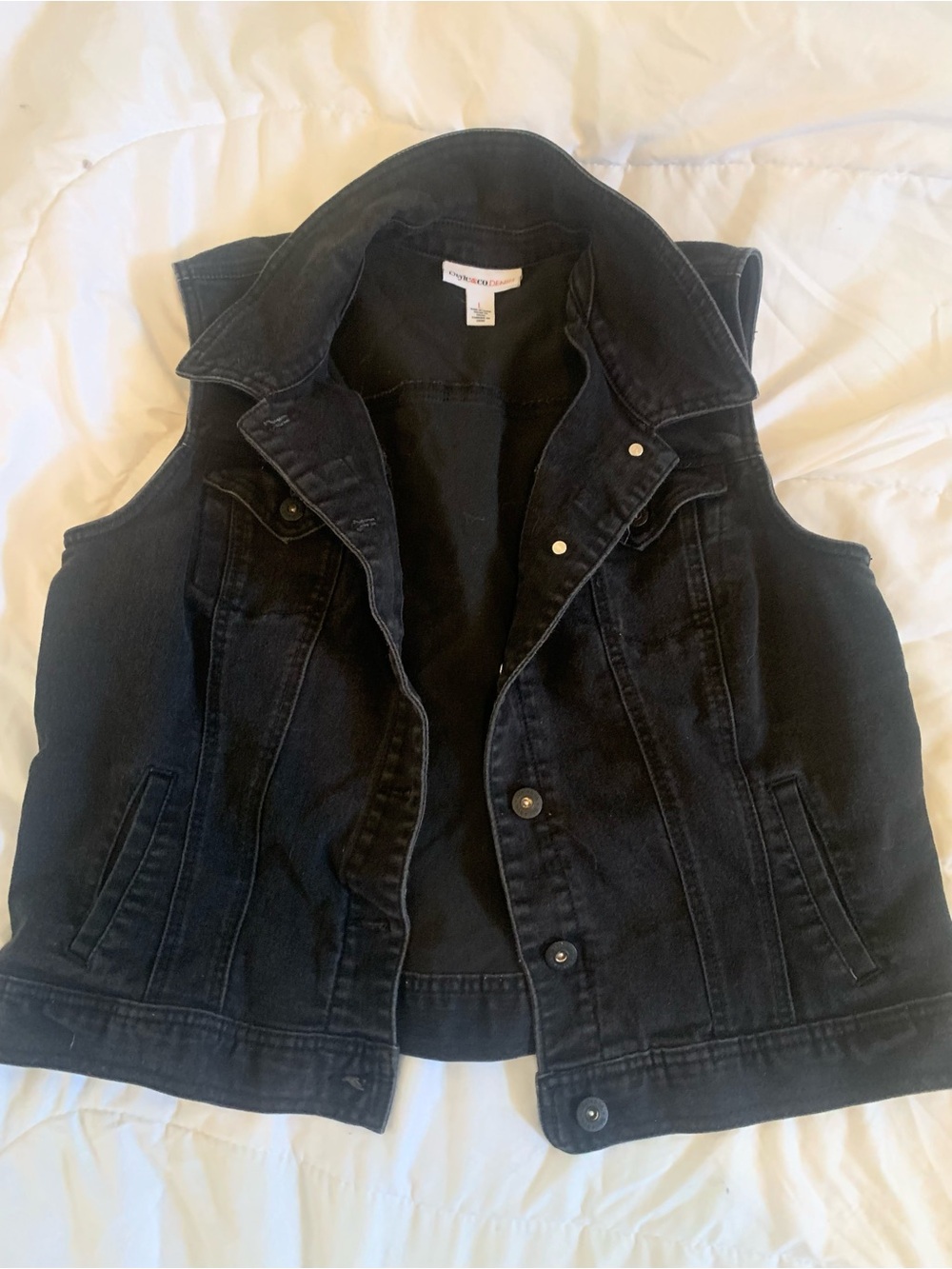 Classic Black Denim Vest